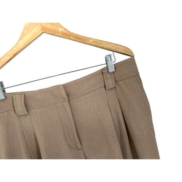 ANTHRPOLOGIE Vintage-Inspired Taupe Pants Pleated Front Belt Loops Size 12 - Picture 3 of 10